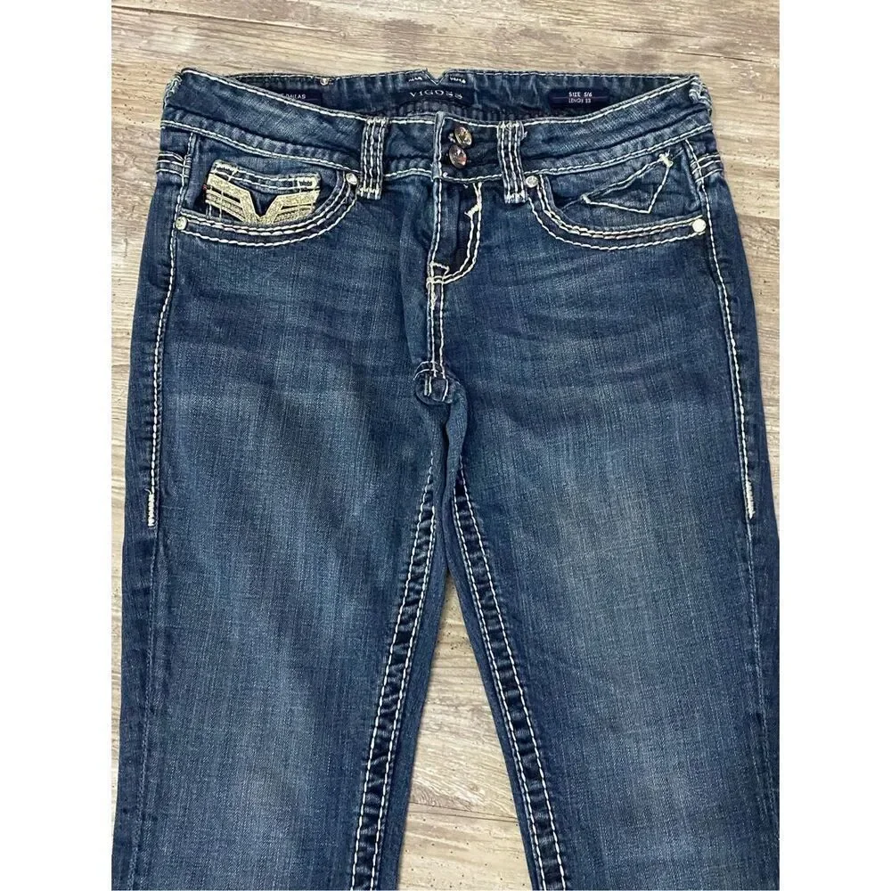 VIGOSS Dallas Slim Boot Cut Jeans Flap Pocket Women’s Size 5/6